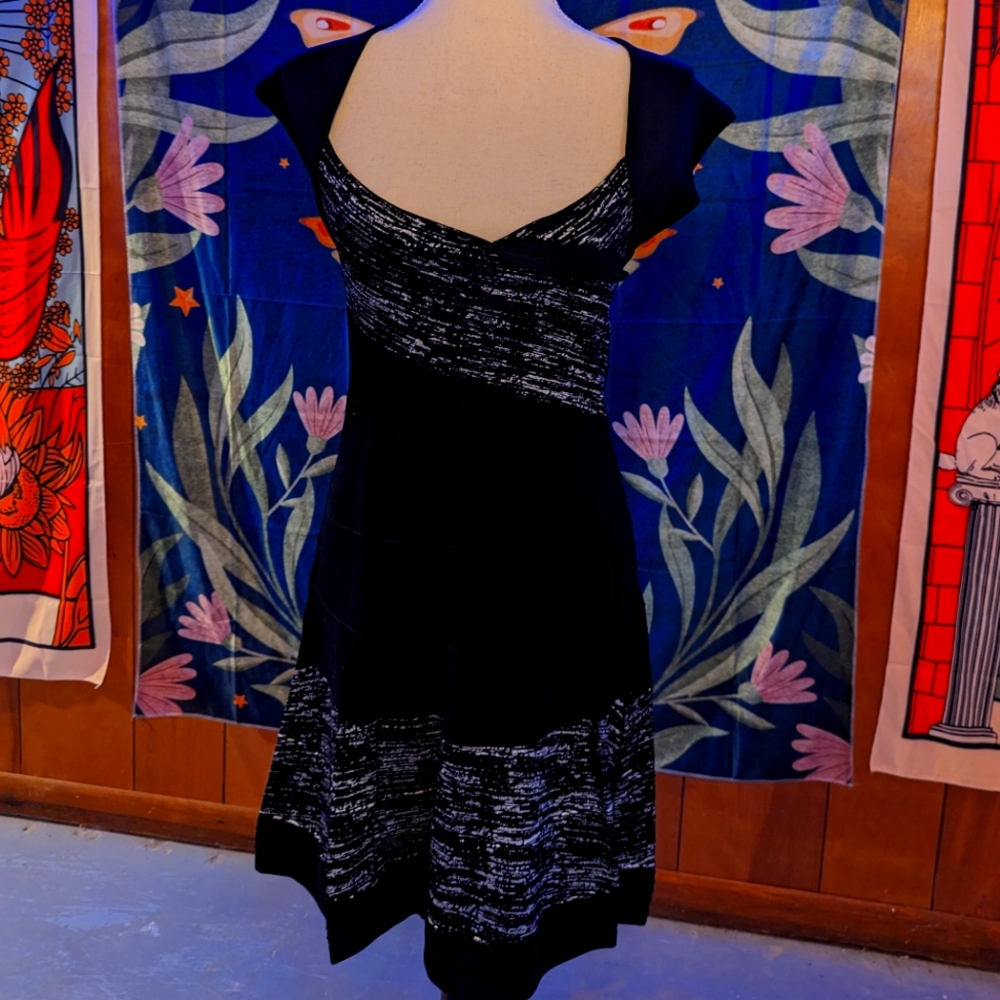 XOXO black/silver poly knit dress size L